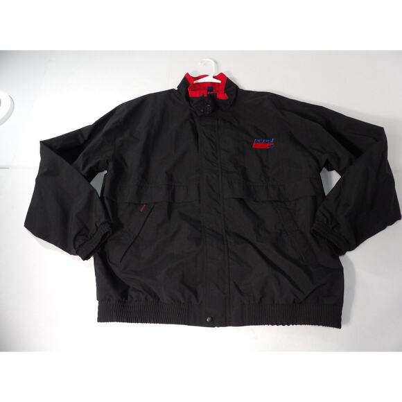Vtg Avigo Gear Pepsi Cola Windbreaker XL Full Zip Jacket Black Logo Red 90s - Picture 2 of 14